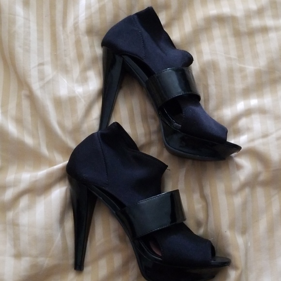 Stretchy Open Toe Stiletto Shootie Sz. 7.5 - Picture 2 of 7